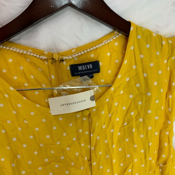 ANTHROPOLOGIE Caroline Flutter Dress Polka Dot 14 - Picture 8 of 8